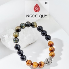 Vòng tay đá Thạch anh mắt hổ tự nhiên phối charm - Mẫu VC0260 - Ngọc Quý