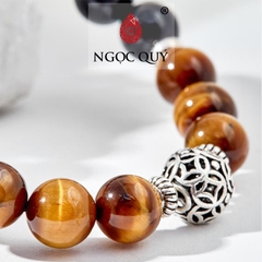 Vòng tay đá Thạch anh mắt hổ tự nhiên phối charm - Mẫu VC0260 - Ngọc Quý