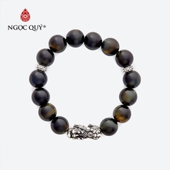 Vòng tay đá Thạch anh mắt hổ tự nhiên phối charm - Mẫu VC0264 - Ngọc Quý