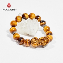 Vòng tay đá Thạch anh mắt hổ tự nhiên phối charm - Mẫu VC0266 - Ngọc Quý