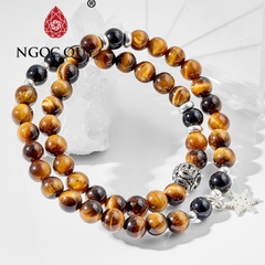 Vòng tay đá Thạch anh mắt hổ tự nhiên phối charm - Mẫu VC0269 - Ngọc Quý