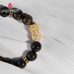 Vòng tay đá Thạch anh mắt hổ tự nhiên phối charm -  Mẫu VC0276 - Ngọc Quý