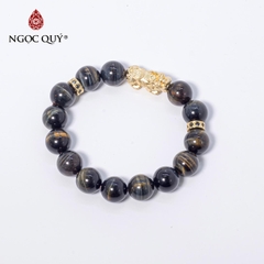 Vòng tay đá Thạch anh mắt hổ tự nhiên phối charm -  Mẫu VC0276 - Ngọc Quý