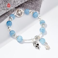 Vòng tay đá Aquamarine tự nhiên phối charm - Mẫu VC0291 - Ngọc Quý