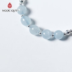 Vòng tay đá Aquamarine tự nhiên phối charm - Mẫu VC0304 - Ngọc Quý