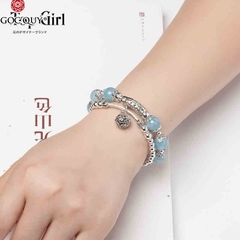 Vòng tay đá Aquamarine tự nhiên phối charm - Mẫu VC0309 - Ngọc Quý