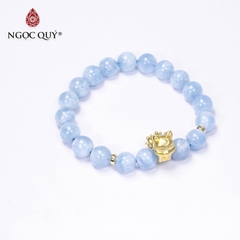 Vòng tay đá Aquamarine tự nhiên phối charm - Mẫu VC0311 - Ngọc Quý
