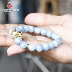 Vòng tay đá Aquamarine tự nhiên phối charm - Mẫu VC0311 - Ngọc Quý