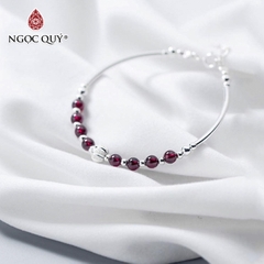 Vòng tay đá Garnet tự nhiên phối charm - Mẫu VC0340 - Ngọc Quý