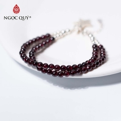 Vòng tay đá Garnet tự nhiên phối charm - Mẫu VC0341 - Ngọc Quý