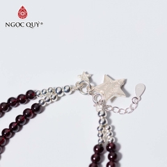 Vòng tay đá Garnet tự nhiên phối charm - Mẫu VC0341 - Ngọc Quý