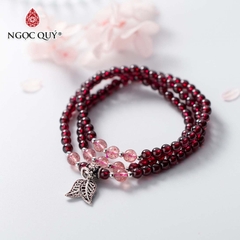 Vòng tay đá Garnet tự nhiên phối charm - Mẫu VC0343 - Ngọc Quý