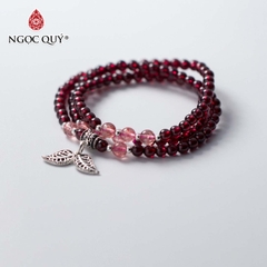 Vòng tay đá Garnet tự nhiên phối charm - Mẫu VC0343 - Ngọc Quý