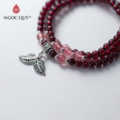 Vòng tay đá Garnet tự nhiên phối charm - Mẫu VC0343 - Ngọc Quý