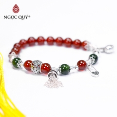 Vòng tay đá Garnet tự nhiên phối charm - Mẫu VC0345 - Ngọc Quý