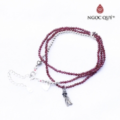 Vòng tay đá Garnet tự nhiên phối charm - Mẫu VC0347 - Ngọc Quý