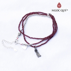 Vòng tay đá Garnet tự nhiên phối charm - Mẫu VC0347 - Ngọc Quý