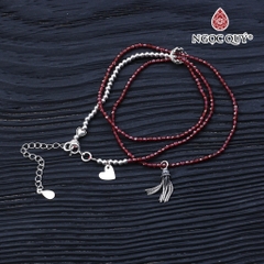 Vòng tay đá Garnet tự nhiên phối charm - Mẫu VC0347 - Ngọc Quý