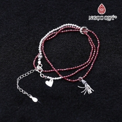 Vòng tay đá Garnet tự nhiên phối charm - Mẫu VC0347 - Ngọc Quý