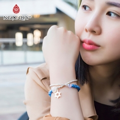 Vòng tay đá Kyanite tự nhiên phối charm - Mẫu VC0353 - Ngọc Quý