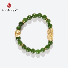 Vòng tay đá Ngọc bích tự nhiên phối charm - Mẫu VC0375 - Ngọc Quý
