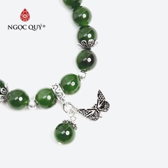 Vòng tay đá Ngọc bích tự nhiên phối charm - Mẫu VC0390 - Ngọc Quý