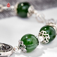 Vòng tay đá Ngọc bích tự nhiên phối charm - Mẫu VC0392 - Ngọc Quý