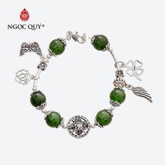 Vòng tay đá Ngọc bích tự nhiên phối charm - Mẫu VC0392 - Ngọc Quý
