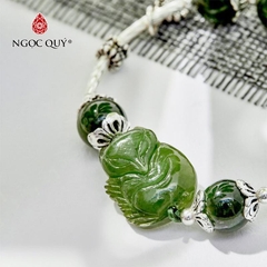 Vòng tay đá Ngọc bích tự nhiên phối charm - Mẫu VC0393 - Ngọc Quý