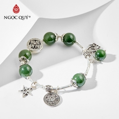 Vòng tay đá Ngọc bích tự nhiên phối charm - Mẫu VC0394 - Ngọc Quý
