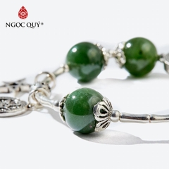 Vòng tay đá Ngọc bích tự nhiên phối charm - Mẫu VC0394 - Ngọc Quý