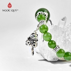 Vòng tay đá Ngọc bích tự nhiên phối charm - Mẫu VC0395 - Ngọc Quý