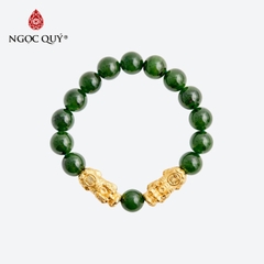Vòng tay đá Ngọc bích tự nhiên phối charm - Mẫu VC0397 - Ngọc Quý