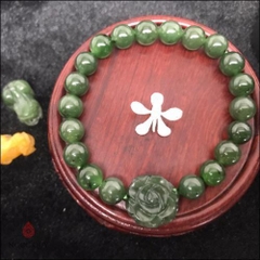 Vòng tay đá Ngọc bích tự nhiên phối charm - Mẫu VC0409 - Ngọc Quý