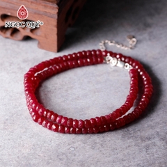 Vòng tay đá Ruby tự nhiên phối charm - Mẫu VC0412 - Ngọc Quý