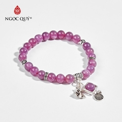 Vòng tay đá Ruby tự nhiên phối charm - Mẫu VC0413 - Ngọc Quý