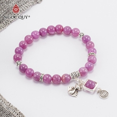 Vòng tay đá Ruby tự nhiên phối charm - Mẫu VC0413 - Ngọc Quý