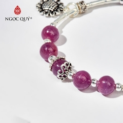 Vòng tay đá Ruby tự nhiên phối charm - Mẫu VC0414 - Ngọc Quý