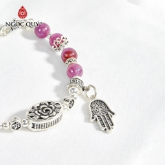 Vòng tay đá Ruby tự nhiên phối charm - Mẫu VC0415 - Ngọc Quý