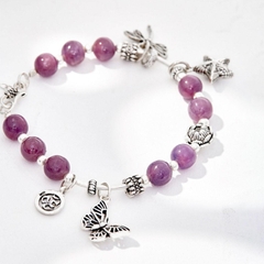 Vòng tay đá Ruby tự nhiên phối charm - Mẫu VC0416 - Ngọc Quý