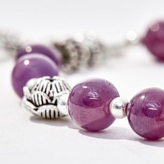 Vòng tay đá Ruby tự nhiên phối charm - Mẫu VC0416 - Ngọc Quý