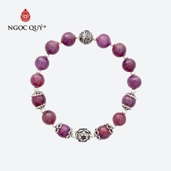 Vòng tay đá Ruby tự nhiên phối charm - Mẫu VC0417 - Ngọc Quý