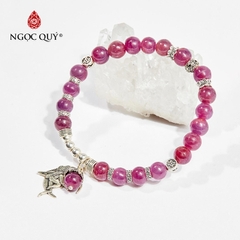 Vòng tay đá Ruby tự nhiên phối charm - Mẫu VC0418 - Ngọc Quý