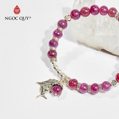 Vòng tay đá Ruby tự nhiên phối charm - Mẫu VC0418 - Ngọc Quý