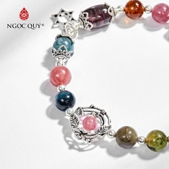 Vòng tay đá Tourmaline tự nhiên phối charm - Mẫu VC0422 - Ngọc Quý