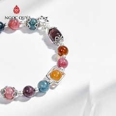 Vòng tay đá Tourmaline tự nhiên phối charm - Mẫu VC0422 - Ngọc Quý