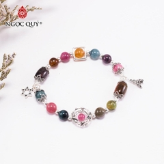 Vòng tay đá Tourmaline tự nhiên phối charm - Mẫu VC0422 - Ngọc Quý