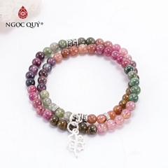 Vòng tay đá Tourmaline tự nhiên phối charm - Mẫu VC0424 - Ngọc Quý