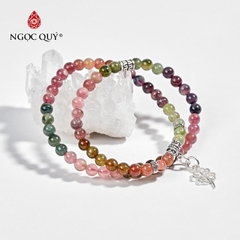 Vòng tay đá Tourmaline tự nhiên phối charm - Mẫu VC0424 - Ngọc Quý