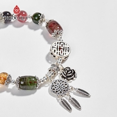 Vòng tay đá Tourmaline tự nhiên phối charm - Mẫu VC0426 - Ngọc Quý